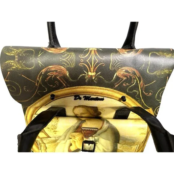 SUPER RARE Dr Martens Renaissance Print Leather Backpack Art-Inspired Top Handle - Picture 12 of 13